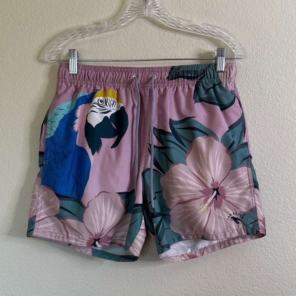 Ted Baker Airo parrot swim shorts men’s Sz 3 32” waist EUC - Picture 1 of 5